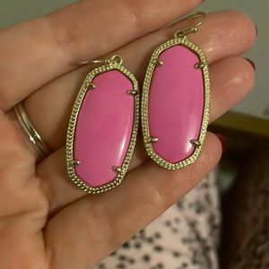Kendra Scott Elle Pink and Gold Drop Earrings